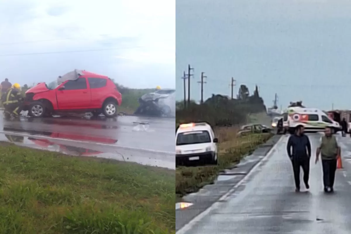Choque fatal en la ruta 16, entre Larroque y Gualeguay: un auto se incendió y hay una víctima